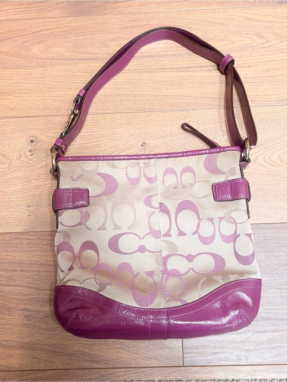 Y2K Coach Signature Shoulder Bag Pink - Picture 3 of 7